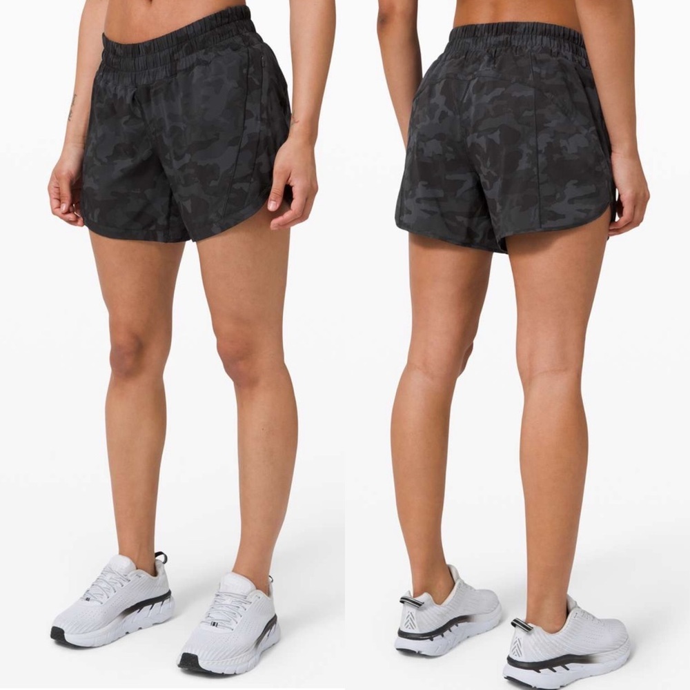 Lululemon Track That Short 5" Incognito Camo Grey Size 4 Running Camouflage Line